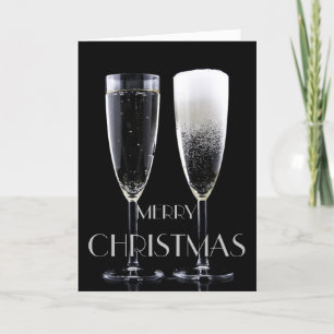 God jul Champagne Flute Glass Cheers Helgkort