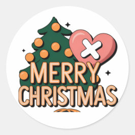 God jul Charm Stickers Round Stickers Runt Klistermärke