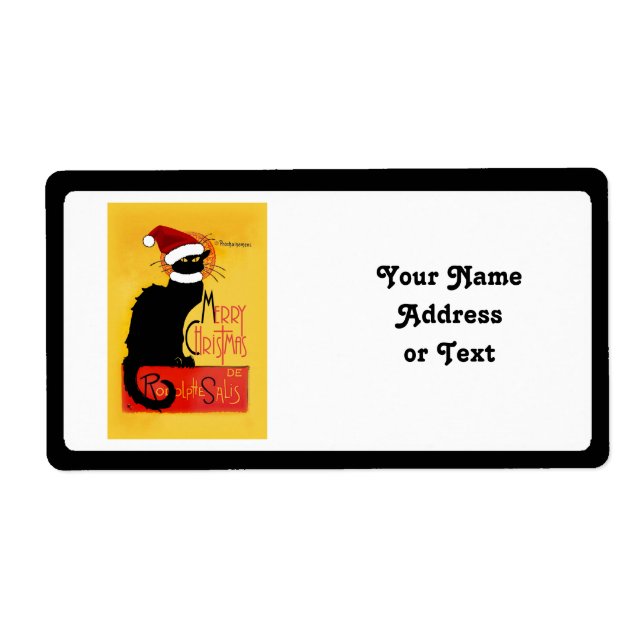 God jul - Chatta Noir Adressetikett (Framsidan)