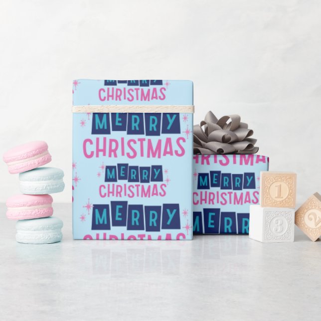 God jul Cheer Festive Helgdag Önskemål Blue Presentpapper (Baby Shower)