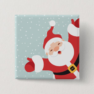 God jul Cheerful Santa PIN-knapp Knapp