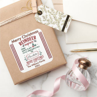 God jul Cheerful Sticker Fyrkantigt Klistermärke