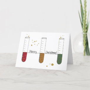 God jul Chem Science Test Tube Lab Teacher Helgkort