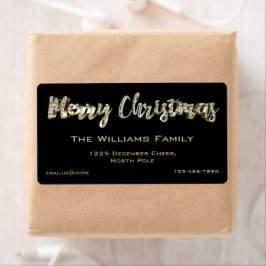 God jul Chic Black och Guld Script Fraktsedel