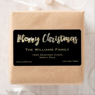 God jul Chic Black och Guld Script Fraktsedel