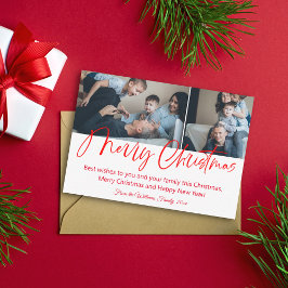 god jul chic calligraphy 2-fotokollage anteckningskort