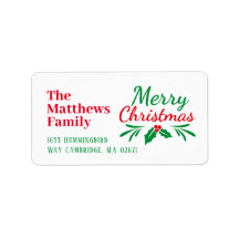 God jul Chic Hand Lettered Helgdag-etikett