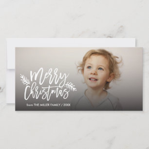 God jul Chic Hand Lettered Helgdag Photo Julkort