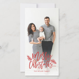 God jul Chic Hand Lettered Helgdag Photo Julkort