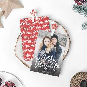 God jul Chic Typography Fullt Photo Julkort