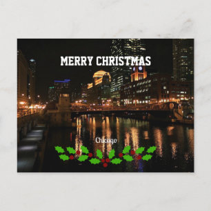 God jul - Chicago Skyline Helg Vykort