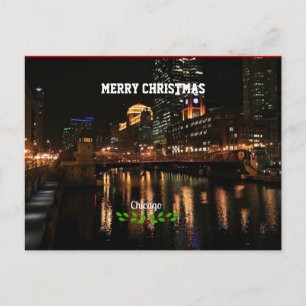 God jul - Chicago Skyline Helg Vykort