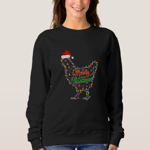 God jul Chicken Chicken Santa Hat Ljus T Shirt