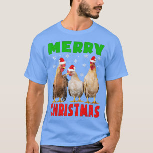 God jul Chicken i Santa Hat Chickens Wome T Shirt