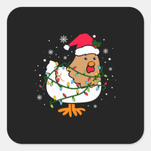 God jul Chicken Julgran Light Fyrkantigt Klistermärke