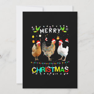 God jul Chicken Shirt Santa Hat Ljus Xma Spara Datumet
