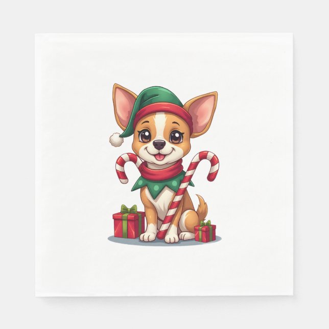 God jul Chihuahua Cheer Pappersservett (Framsidan)
