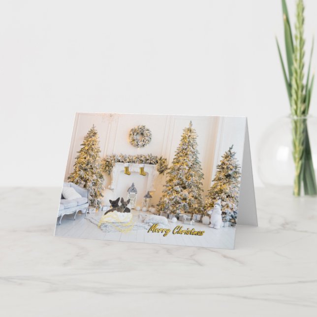 God jul Chihuahua-hälsningskort Tack Kort (Framsida)