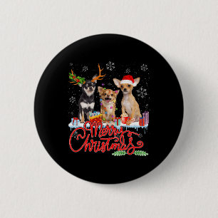 God jul Chihuahua Hundar Santa Reindeer Ligh Knapp