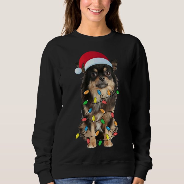 God jul Chihuahua Long Hair T Shirt (Framsida)