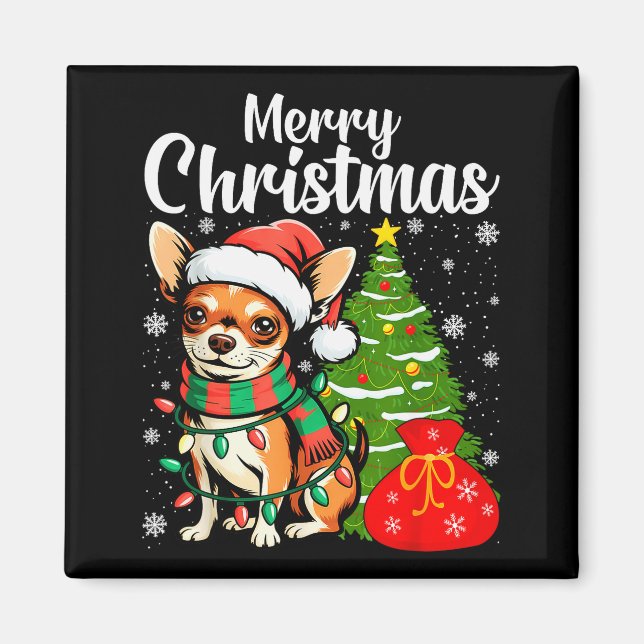 God jul Chihuahua  Magnet (Framsidan)