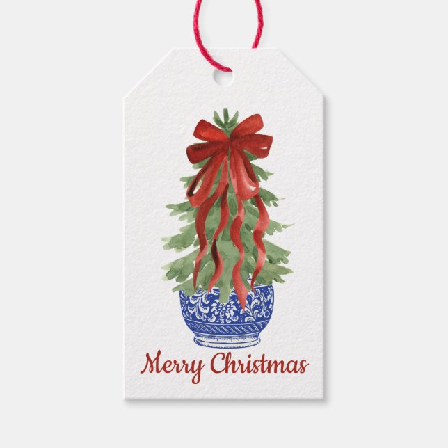 God jul Chinoiserie Gift Märkre Presentetikett (Framsidan)