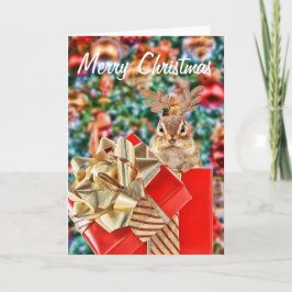 God jul Chipmunk Card Helgkort