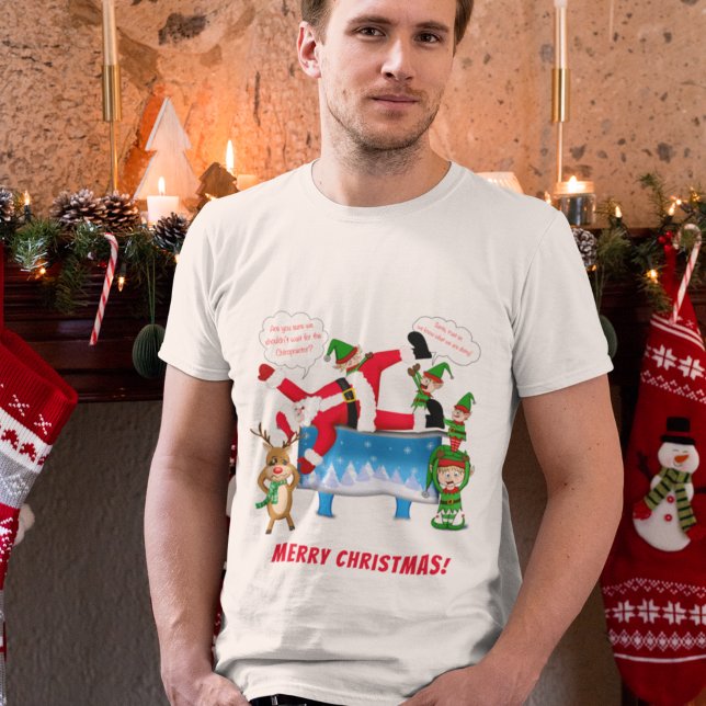 God jul Chiropractor Santa & Elves Client T Shirt (Skapare uppladdad)