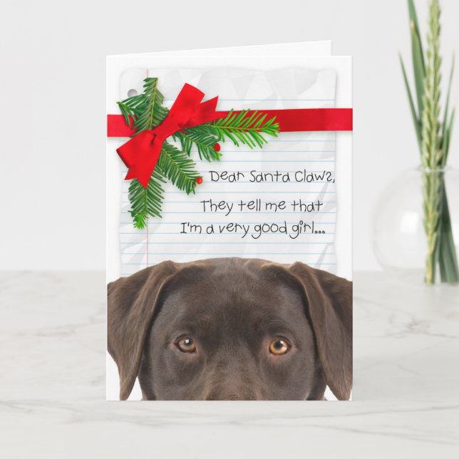 God Jul Chocolate Lab Christmas Kort (Framsida)