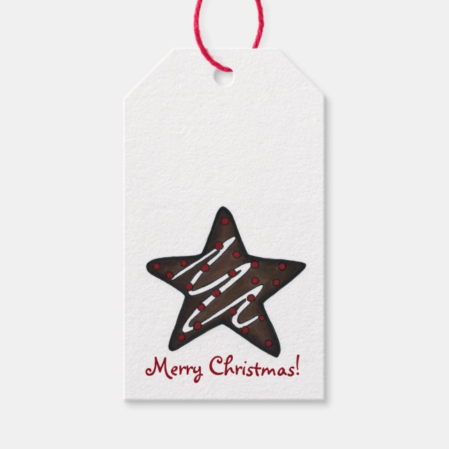 God jul Chocolate Peppermint Star Cookie Presentetikett (Framsidan)