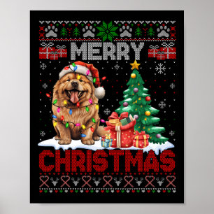 God jul Chow Chow Hund älskare Family Ugly Xm Poster