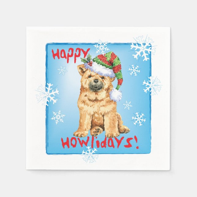 God Jul Chow Chow Napkins Pappersservett (Framsidan)