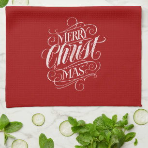 God jul Christian Chalkboard Calligraphy Kökshandduk
