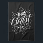 God jul Christian Chalkboard Calligraphy Kökshandduk<br><div class="desc">Vi säger "God jul mycket ofta under säsongen, men ibland glömmer vi ofta var hälsning faktiskt har sitt ursprung. Här är en underbart elegant biet av anpassningsbarnas hand som till ge skrev ett milt nam tillbaka in i Jesus riktning. Art efter professionell calligrapher Ivan Angelic. Biet i texten finns i...</div>