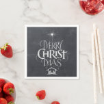 God jul Christian Chalkboard Calligraphy Pappersservett<br><div class="desc">God jul Religiösa Chalkboard Calligraphy, vi säger " God jul hela tiden, men glömmer ofta ursprung i ord. Den här konsten har en originalskrift som i sin unika utformning berättar om julstämningen, helt enkelt och elegant i det moderata kritutseendet. Visa din CHRISTmas-anda för familj och vänner när de komar över...</div>