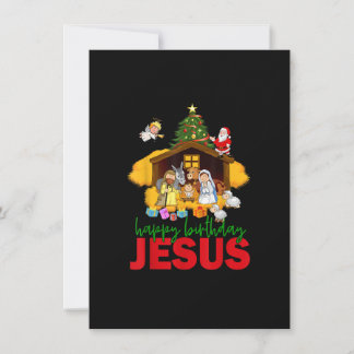 God jul Christian Grattis på födelsedagen Jesus Ch Inbjudningar