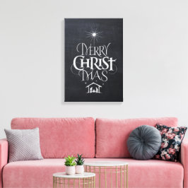 God jul Christian Jesus Gud Black Chalk Canvastryck