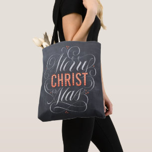 God jul Christian Jesus Gud Chalkboard Tygkasse
