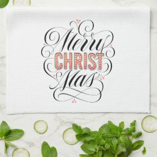 God jul Christian Jesus Kristus Calligraphy Kökshandduk