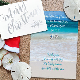 God jul Christian Scripture Beach Thmet Folierat Kort