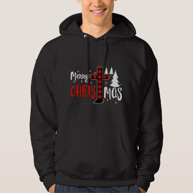 God jul Christians Buffalo Play Hoodie (Framsida)