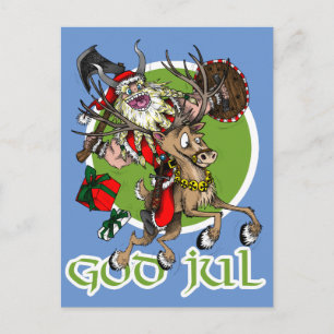 God Jul Christmas Helg Vykort