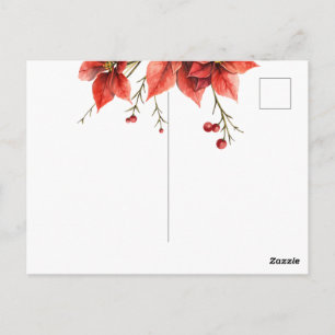 God Jul Christmas Stocking – Festive Poinsettia  T Vykort