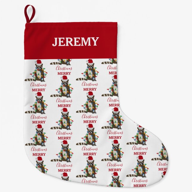 God jul-circoon Santa Hat Julafton Ljus Stor Julstrumpa (Framsidan)