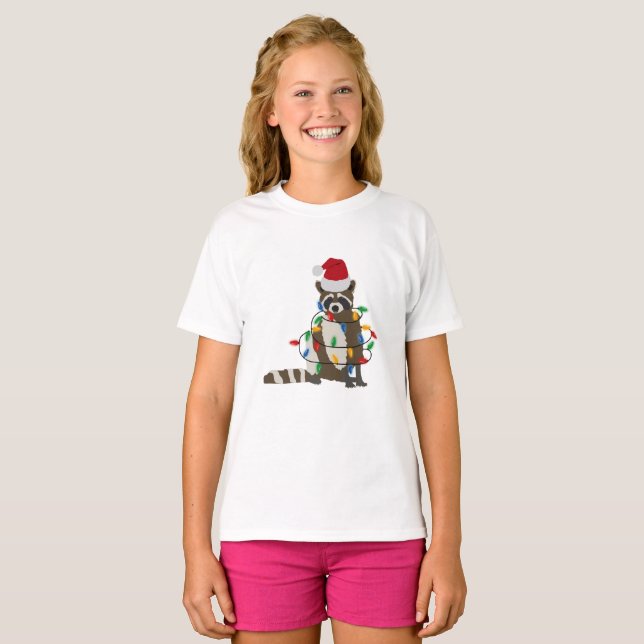 God jul-circoon Santa Hat Julafton Ljus T Shirt (Hel framsida)