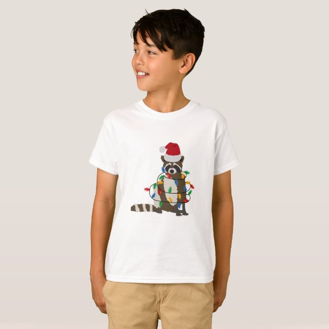 God jul-circoon Santa Hat Julafton Ljus T Shirt (Hel framsida)