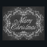 God jul citattecken för vintage poster<br><div class="desc">Vintage chalkboard "God jul" citerar konst med dekorativt,  festligt ram för att lägga på dina rum vid julen. Elegant,  svartvit jultryck. Välj storlek och papper typ. Underbart julklapp också.</div>