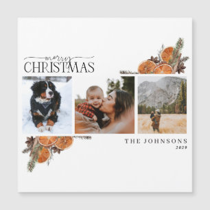 God jul Citrus Photo Helgdag Card Magnet