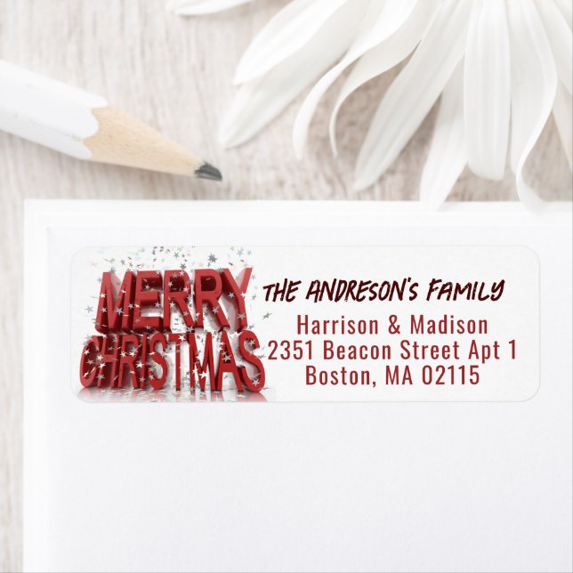 God jul Classic Cherry Red Returadress Etikett (Insitu)