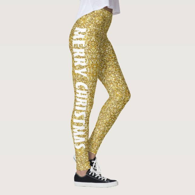 God jul Classic Guld Glitter Leggings (Höger)